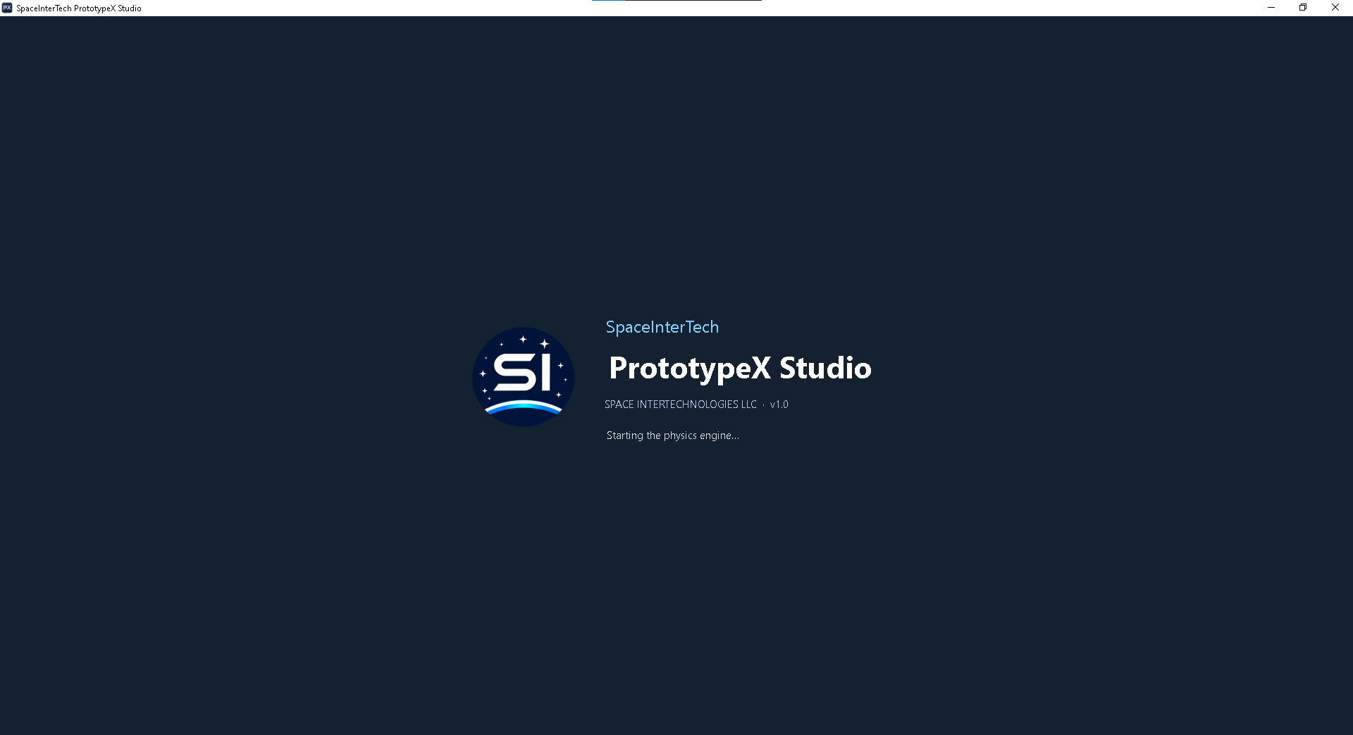 PrototypeX Studio application splash screen
